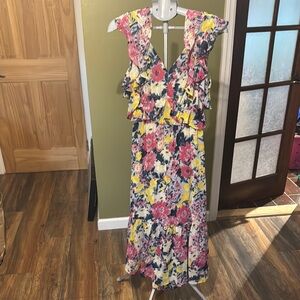 LC Lauren Conrad Floral Ruffle Maxi Dress